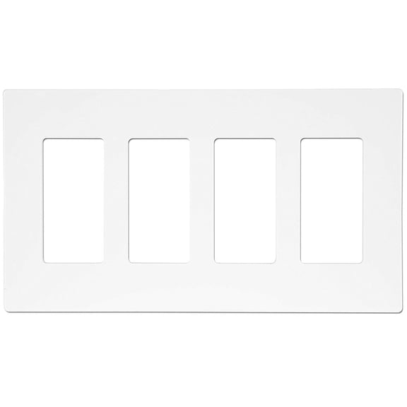 ENERLITES Screwless Decorator Wall Plate, Child Safe Outlet Cover, Size 4-Gang, Unbreakable Polycarbonate Thermoplastic, Glossy, White