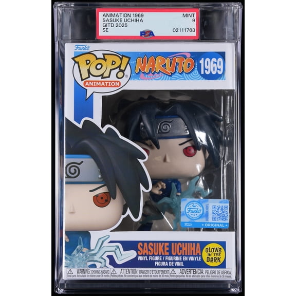Bundle with PSA 9 MINT Graded Sasuke Uchiha #1969 Naruto Collectible Vinyl Figure - Fully Encapsulated with Compatible Funko Pop! PSA Hard Protector Case