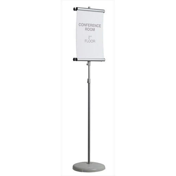 MasterVision SIG03030303 73 x 12 Pouces Réglable Clip Signe Stand&44; Gris Stand