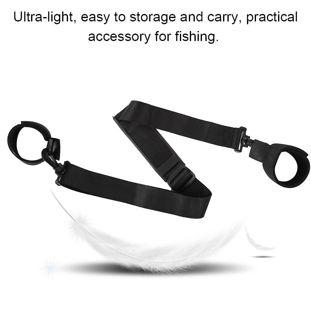 Fishing Rod Carry Strap Sling Band Adjustable Shoulder Belt Travel Tackle Holder 