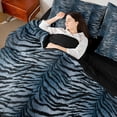 thumbnail image 4 of Homewish Boys Girls Zebra Print Bedding Comforter Set 7-Piece,Abstract Geometric Stripes King Bedding Sets,Black Blue Ultra Soft Bed Sheets,Ultra Soft Home Decor,Reversible, 4 of 8