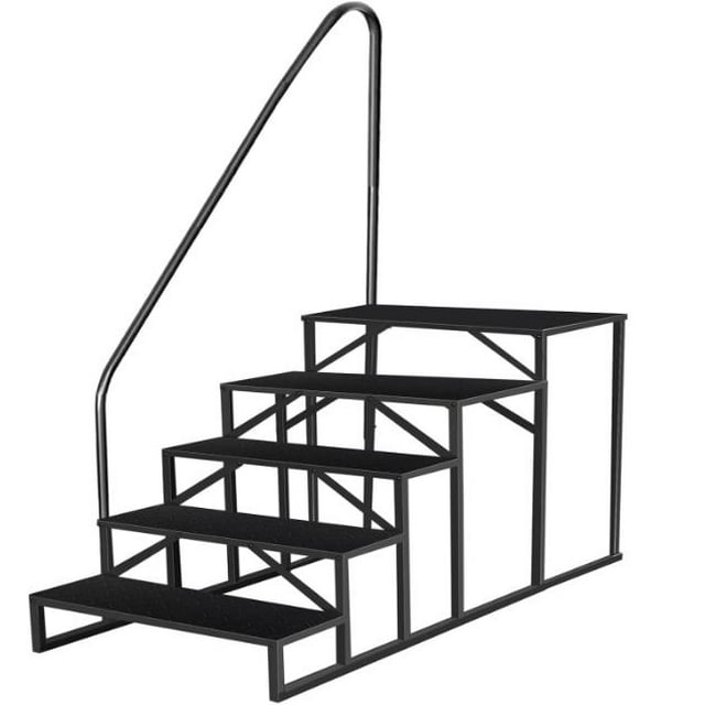 2 Step RV Stairs, RV Steps with Handrail & Anti-Slip Panel - 660lb Capacity Portable Alloy Steel Ladder for Easy Access to RVs, Hot Tubs, and Travel Trailers