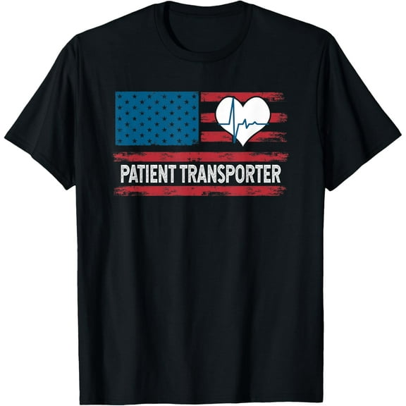 Playful Comfort Tee - Patriotic Patient Transporter USA Flag T-Shirt for Women Men