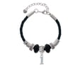 thumbnail image 2 of Delight Jewelry Silvertone Number - 1 - Lil Sister Celtic Knot Leather Bead Bracelet, 7"+2" Extender, 2 of 4