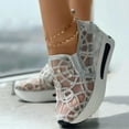 thumbnail image 4 of Oyedens Fashion Sneakers Women Hidden Wedge Chunky High Heels Slip On Low Top Sneakers Walking Shoes, 4 of 7
