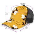 thumbnail image 2 of Disketp Cute Bee Butterfly Yelllow Print Trucker Hat Men Women - Mesh Baseball SnapBack Cap, 2 of 7
