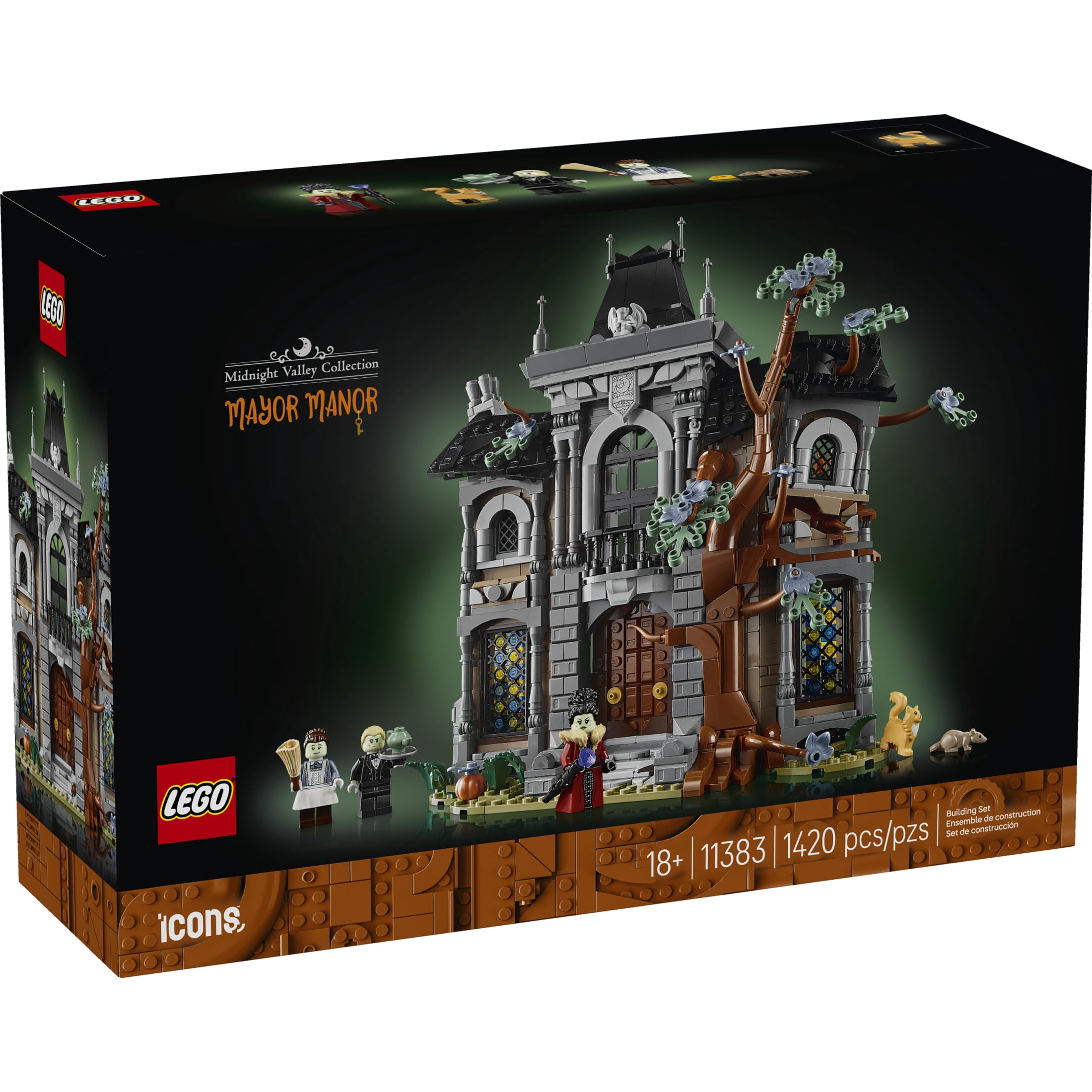 LEGO Icons Mayor Manor - Building Set for Adults, Ages 18+ - Halloween Decorations with 4 Minifigures - Collectible Model Kit for Home Décor - Gifts for Men & Women - 11383