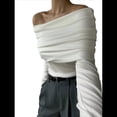 thumbnail image 3 of Body de Larga con Hombros Descubiertos para Mujer, Sexy, Adelgazante, Top de Transparente con Fruncido, , Talla L, 3 of 8