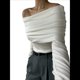 thumbnail image 3 of Body de Larga con Hombros Descubiertos para Mujer, Sexy, Adelgazante, Top de Transparente con Fruncido, , Talla S, 3 of 8