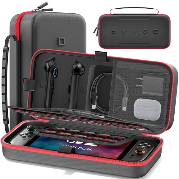 OIVO Portable Switch 2 Travel Carry Case Fit for Joy-Con 2 and AC Adapter,Hard Shell Protective Switch Case Holds 26 Game Cards