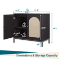 thumbnail image 7 of Senfot Buffet Cabinet with Storage, Kitchen Sideboard Console Table,Adjustable Shelf, Two-Door Rattan Accent Cabinet with Arch Carving, for Living Room, Hallway, Dining Room, Black, 7 of 7