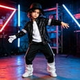 thumbnail image 3 of Halloween Costume Set Pop Music PopSinger Outfit for Halloween Party Carnival Stage Performance Role Play Dress Up Show Red S, 3 of 7
