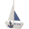 thumbnail image 1 of Barco de vela de madera para decoración del hogar, lienzo náutico, red de pesca, regalo náutico para inauguraciones de casas, cumpleaños, bodas, 1 of 5