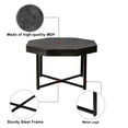 thumbnail image 6 of Wood Octagonal Coffee Table with Cross Metal Legs , 30 Inch Vintage Patchwork Table Top Coffee Table for Living Room, Bedroom, Antique Black, 6 of 7