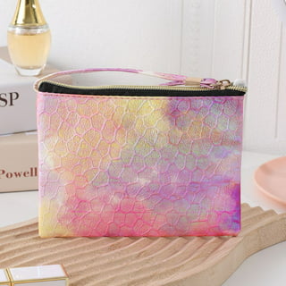Cute Plush Makeup Bag for Women Portable Travel Small Cosmetic Bags Solid  Color Zipper Toiletry Bag Washing Pouch Storage Bags
