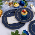 thumbnail image 3 of 350PCS Plastic Plates-Disposable  Plates 50guest Baroque Plastic Dinnerware include 100Plates, 50Pack Pre Rolled Napkins with Silverware 50Cups, 3 of 7