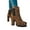 Brown, variant on Simple high-heeled ankle boots, women's elastic ankle boots
