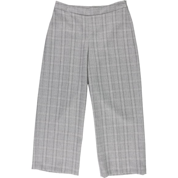 Pantalones recortados casuales a cuadros de Tahari para mujer, gris, 8