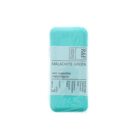 R&F Handmade Paints Encaustic Paint Cake, 104ml, Malachite Green
