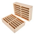 thumbnail image 1 of Raindrops 2Pcs Wooden Mobile Phone Holder Box Beige for Office and Classroom Phone Protection and Storage, 1 of 8