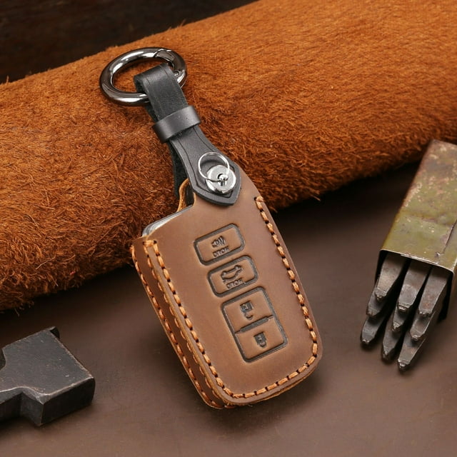 Car Key Fob Cover Case Protector For Toyota Old Models Car Key Case Fob Cover Crazy Horse Leather