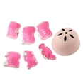 thumbnail image 4 of Juego de rodilleras y coderas para casco para niños, conjunto de equipo de protección, rodilleras para monopatín, patinaje sobre ruedas, deportes rosa, 4 of 8