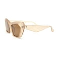 thumbnail image 3 of Womens Mod Thick Plastic Cat Eye Oversized Fashion Sunglasses Beige - Brown, 3 of 4