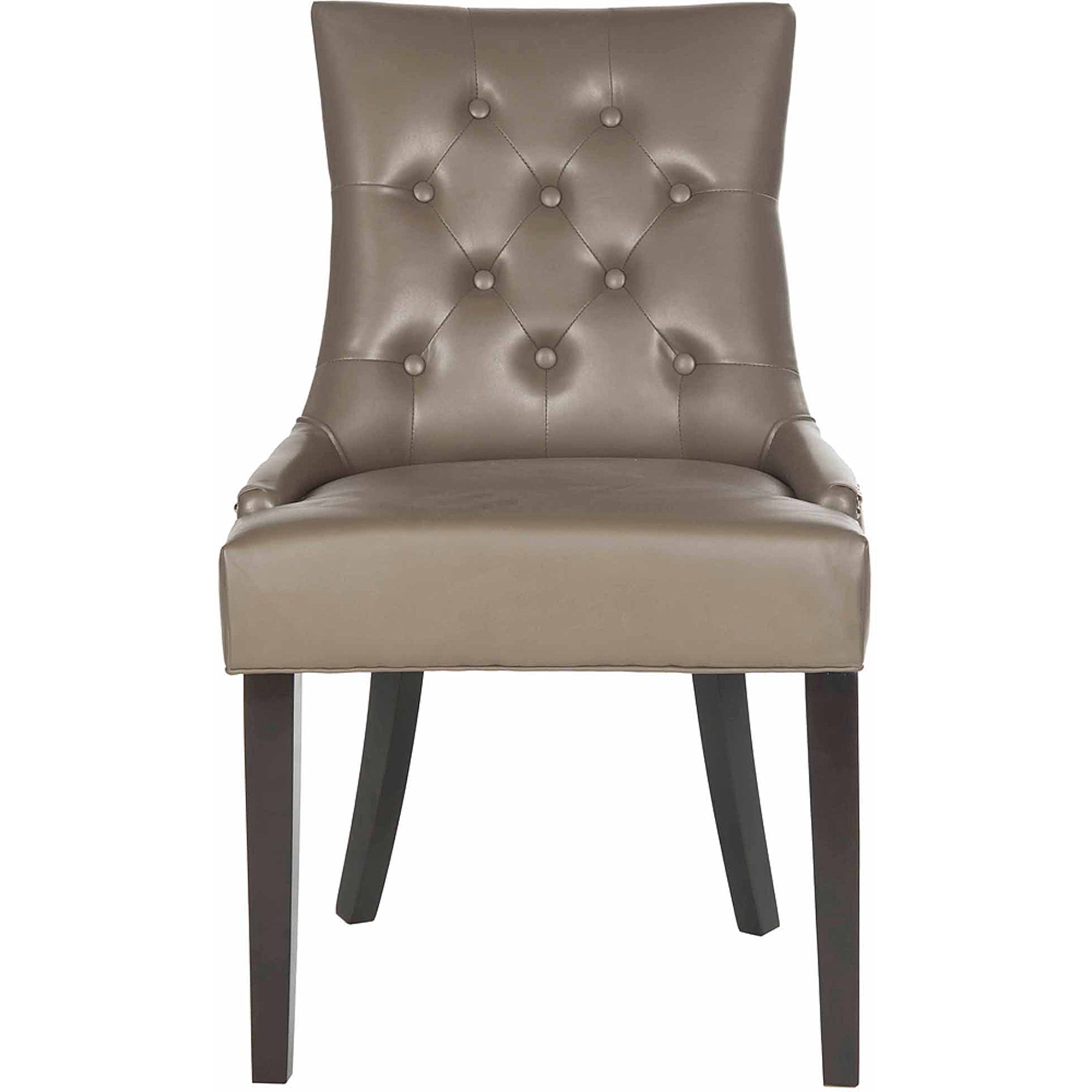 SAFAVIEH Harlow Glam Tufted Ring Chair with Silver Nailheads, Set of 2, Clay