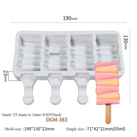 

4 Cell Magnum Silicone Mold Silicone Ice Cream Mold Popsicle Molds DIY Ice Cream Mould Ice Pop Mar Mould Ice Tray