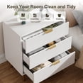 thumbnail image 3 of Fluted 3 Drawer Dresser for Bedroom, Modern Storage Bedroom Dresser Chest Cabinet Organizer with 3 Drawer for Living Room, Dressing Room, Kids Room, Office, 3 of 7