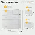 thumbnail image 6 of 9-Drawer Fabric Dresser with Wood Top - Compact Storage Organizer for Bedroom, Closet, White, 6 of 7