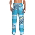 thumbnail image 3 of Goofa Dolphin Printed Soft Pajama Pants for Men, Wide Leg Comfy Casual Lounge Yoga Pants-, 3 of 9