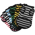 thumbnail image 3 of Summer Striped Puppy Vest Pet Clothes for Dogs and Cats Cotton T Shirt Clothing for Small Dogs Chihuahua Yorkie Pug Pet Shirts (black,L), 3 of 7