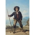 thumbnail image 2 of Thomas Jones Barker 14x18 Black Ornate Wood Framed Double Matted Museum Art Print Titled - The Herd Boy, 2 of 5