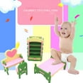 thumbnail image 4 of LYINGF Colorful Wooden Doll House Furniture, Wood Miniature Bathroom/Living Room/Bedroom/Kitchen House Furniture Dollhouse Doll Decoration Accessories Pretend Play Kids Toy, 4 of 6