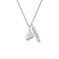thumbnail image 2 of Delight Jewelry Silvertone Open Clear AB Crystal Butterfly Wing Silvertone Sisters Best Friends Forever Bar Charm Necklace, 23", 2 of 4