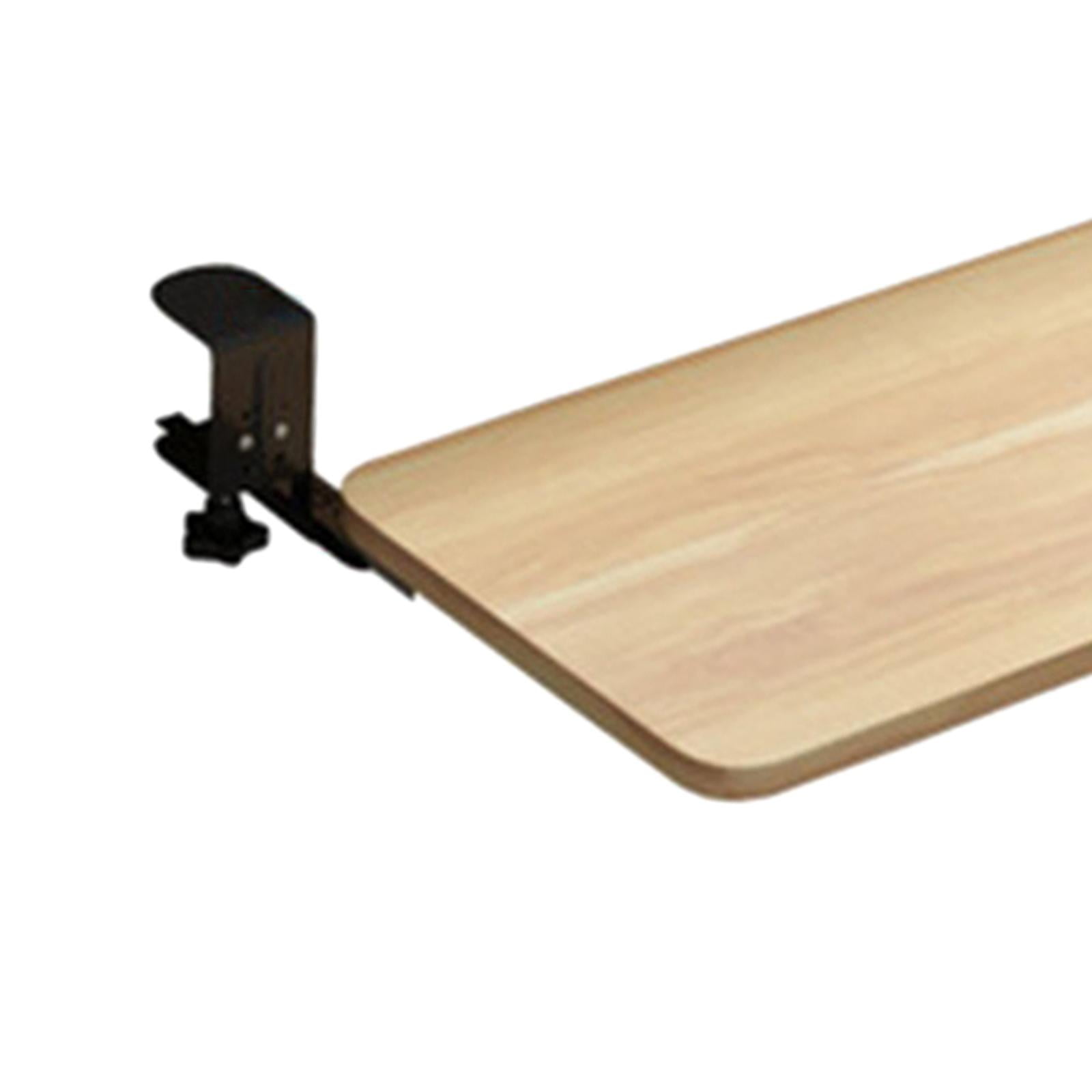 Large Keyboard Tray under Computer Table Clamp Mount Pull Out Platform Ergonomic adjustable Comfortable Stand Bracket for Laptop Wood Color