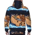 thumbnail image 3 of Bingfone Ocean Scene with Noah's Ark Men's Drawstring Hoodie Long Sleeve Pocket Sweatshirts-4X-Large, 3 of 6