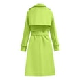 thumbnail image 3 of Women Elegant Notched Collar Double Breasted Wool Blend Over Coat with Decor Belt Midi Trench Coat Women's Fall Winter Clothes (Green S), 3 of 3