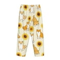 thumbnail image 4 of Kdxio Women's Comfy Stretch Shiba Inu Dog and SunflowerPrint Drawstring Pajama Pants-Medium, 4 of 9