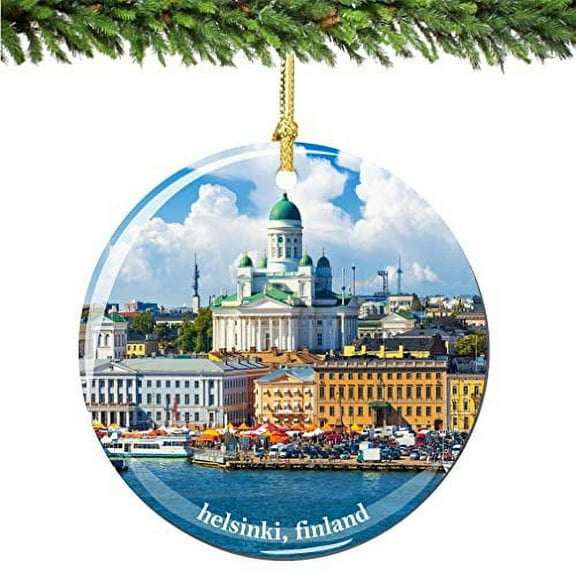 City-Souvenirs Helsinki Finland Christmas Ornament, Porcelain 2.75 Inch Finland Christmas Ornaments