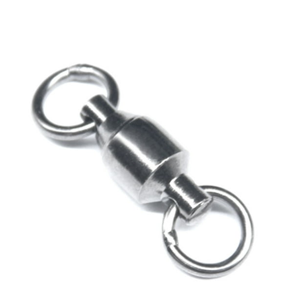 40pcs Stainless Steel Fishing Swivel Snap Connectors Fishing Rolling Swivel  Bearing Solid Rings Fishing Accessories