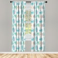 thumbnail image 4 of Ambesonne Hibiscus Window Curtains, Summer Botanic Blossoms, Each 28" W x 63" L, Violet Turquoise, 4 of 4