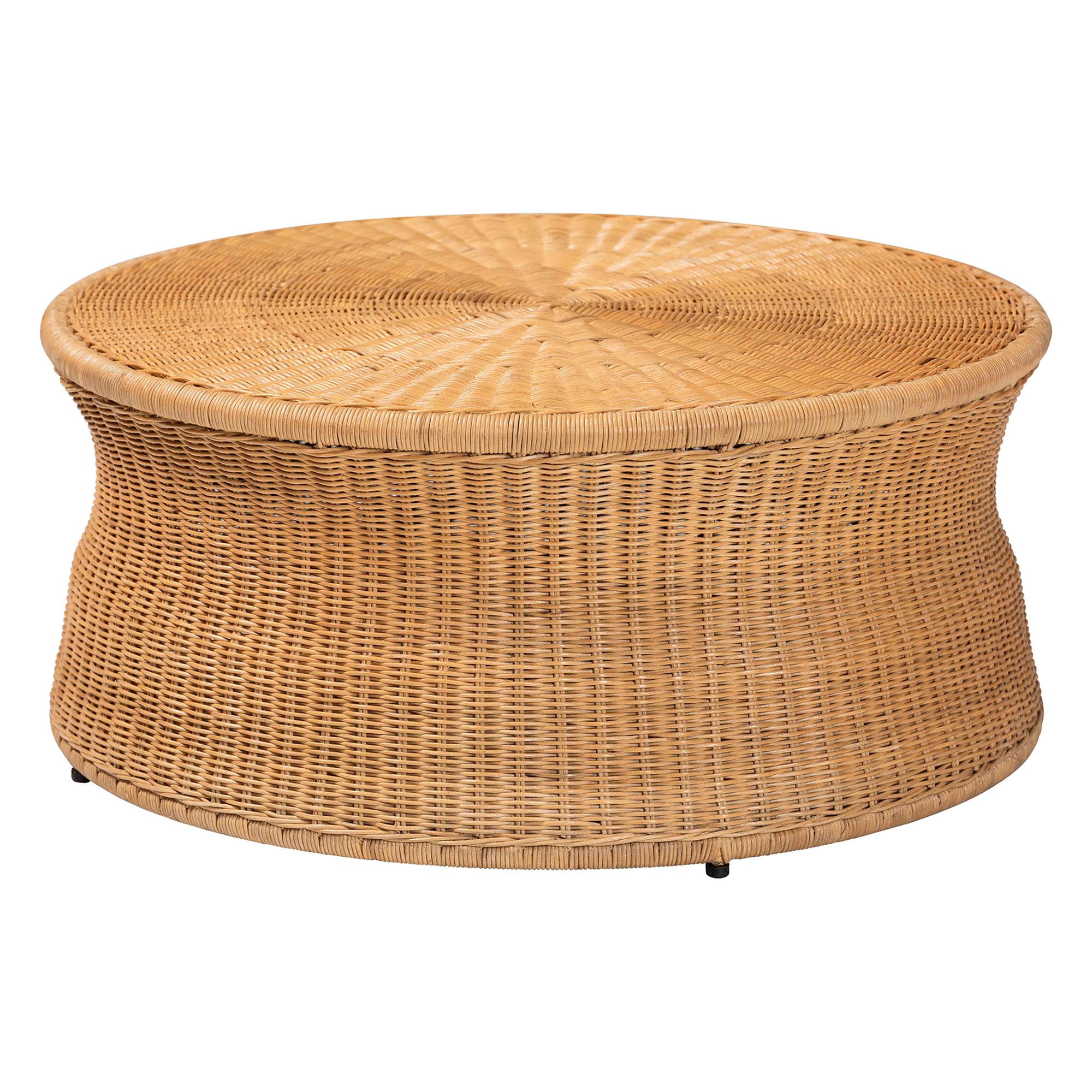 bali & pari Caroline Boho Coffee Table, 30"W, Light Honey