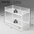 thumbnail image 5 of Leumius Twin over Twin Bunk Bed,Metal Bed Frame with Ladder and Guardrail,Noise Free,Easy Assemble,Able to Split 2 Bed,White, 5 of 9
