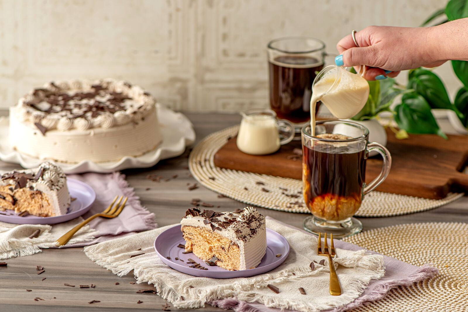 Baileys Irish Cream Nonalcoholic Ice Cream Cake with Premium Chocolate