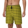 thumbnail image 1 of Lsque Maillot de Bain à Carreaux Jaunes pour Hommes - Maillot de Bain avec Doublure de Compression - Short de Bain de Plage - (P-3TG) - Extensible Séchage Rapide - Très Grand, 1 of 6