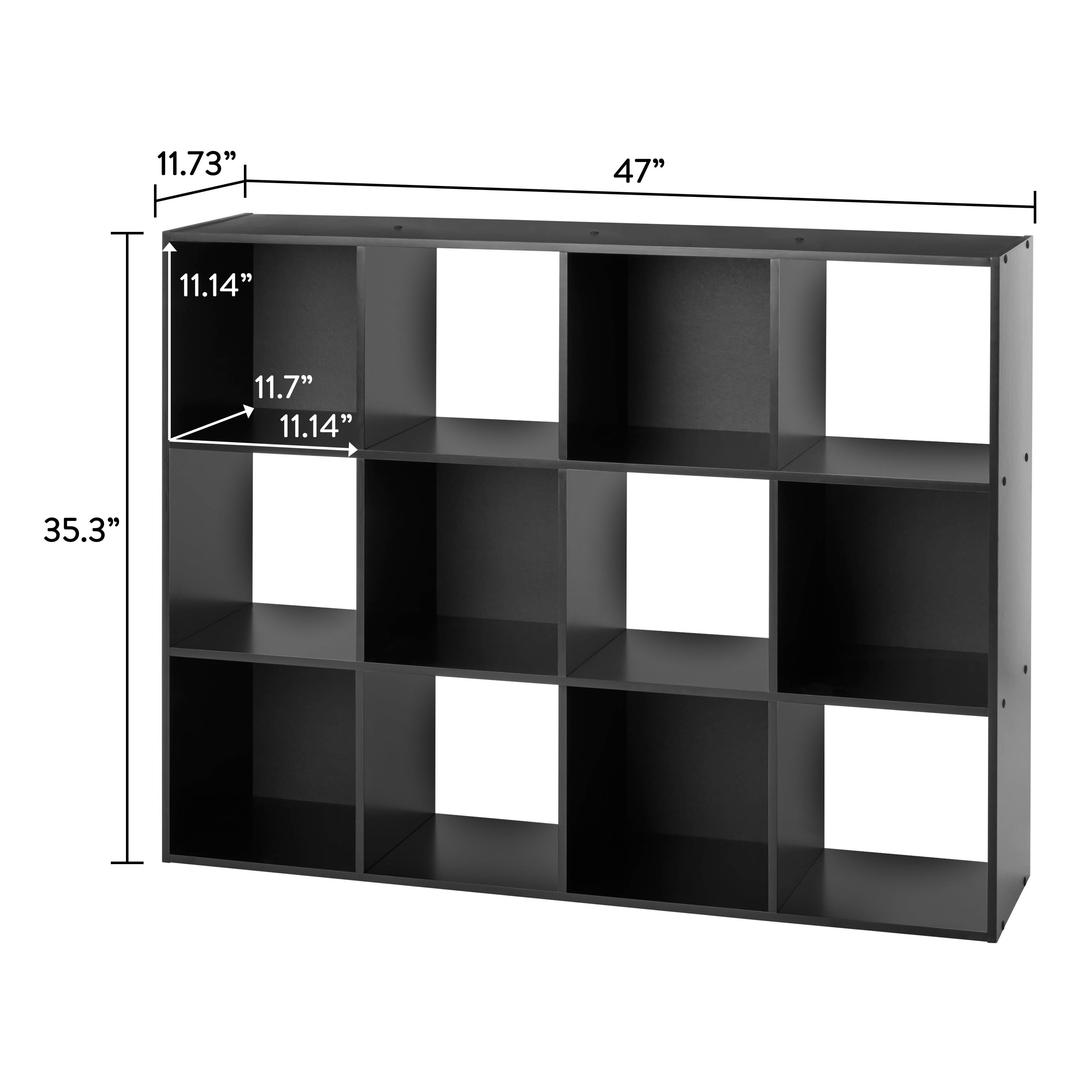 Mainstays 12 Cube Storage Organizer, Black
