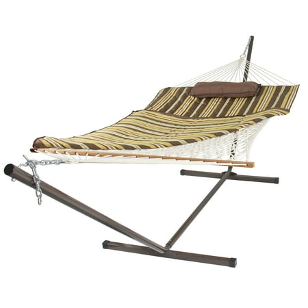 Best Choice Products Cotton Rope Hammock & 12 Feet Steel Stand Combo