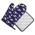 thumbnail image 2 of Xecao Lama in Space Pattern Oven Mitts and Pot Holders Sets Heat Resistant Silicone Oven Mittens Extra Thicken Long Kitchen Cotton Oven Glove for Cooking, 2 of 7